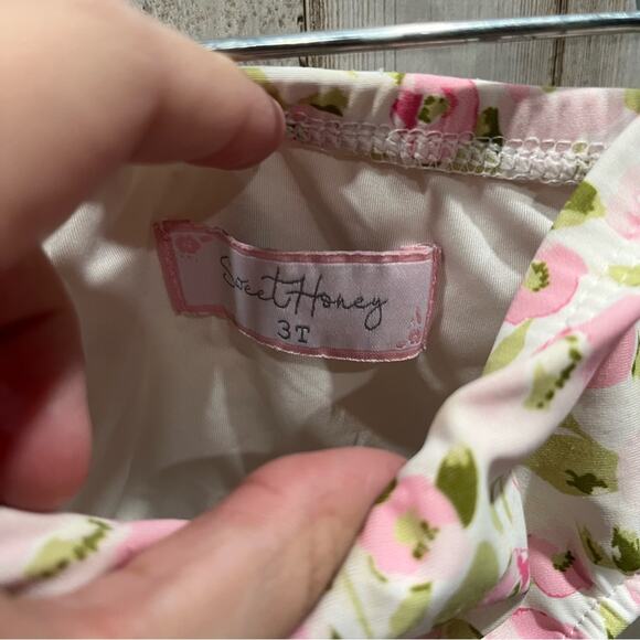 Sweethoney Pink Floral Swimsuit Bathing Suit Bottoms Side Tie - Picture 4 of 7